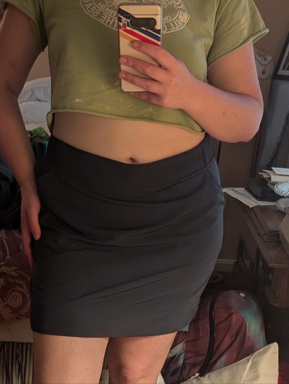 Performance Blue Active Skort with Built-In Shorts And Pockets
